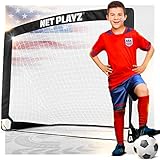 NET Playz Fußballtore, Fußballnetz, Pop-Up-Fußballtore für Kinder, zum Üben und Training, tragbar, 1,2 x 91,4 cm, Schwarz (NOS27440A02)
