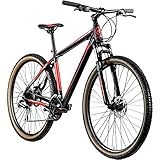 Galano MTB Hardtail 29 Zoll Fahrrad Heat Mountainbike 24 Gänge Mountain Bike (schwarz/rot, 48 cm)