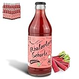 Brauerei Zwönitz Rhabarberschorle 18er Pack / 0,33 Liter Glasflaschen Rhabarbersaft Schorle/Erfrischende Rhabarber Limonade aus Sachsen