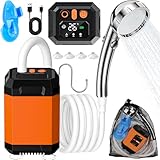Onherm Tragbare Campingdusche, Camping Dusche mit Batterie & Wassertemperaturanzeige, Einstellbare Wassermenge, UV Sterilisation, Mobile Dusche Geeignet zum Camping, Autowaschen, Bewässerung