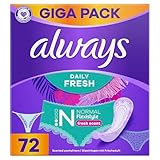 Always Daily Fresh Normal Flexistyle Slipeinlagen 72 Stück, Mit Frischduft, Flexibel, Passt Sich Allen Slipformen An