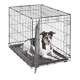 MidWest Homes for Pets iCrate Modell 1530 Hundebox, ca. 76 cm lang, mit Einzeltür, auslaufsicherer Bodenwanne, Bodenschutzfüßen, Trenneinsatz und patentierten Funktionen, schwarz