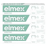 elmex Zahnpasta Sensitive 4x75ml – sanfte Zahnreinigung und Schutz für schmerzempfindliche Zähne – klinisch bestätigt für starke Zähne und gegen Karies