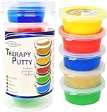 JFA Medical Therapieknete 57g, 5 verschiedene Stärken, 5 verschiedene Farben, Putty für Handtraining, Therapie Knetmasse Knete