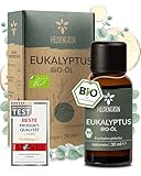 Heldengrün® BIO Eukalyptusöl [100% NATURREIN] - Natürliche Frische - Echtes Eukalyptus Öl aus Austalien - Ideal für Aromatherapie & Kosmetik - Eucalyptus Oil