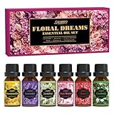 SALUBRITO Ätherische Öle Set, Blume Duftöle für Diffuser, Aromatherapie Duftöl Geschenkset, Lavendel, Rose, Geißblatt, Jasmin, Gardenie, Kirschblüte, Geschenk für Frauen