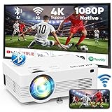 Beamer, 5G WiFi Bluetooth 1080P Full HD Beamer 4K Unterstützt 9500 Lumen, AKATUO Mini LED Heimkino Video Projektor, Kompatibel mit Smartphone/Laptop/TV Stick/Xbox/PS5, Tragbar Multimedia Projector