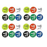 Cpolebev 24 STÜCKE NFC Ntag213 TAG Aufkleber Universal Label RFID Token Patrol Multicolor PVC + Selbstklebender Aufkleber für Shortcut ETC NFC-Aufkleber