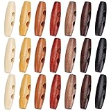 GORGECRAFT 70 Stück 40 mm Ovale Oliven Holzknöpfe Horn Knebelform Knöpfe Zubehör 2 Löcher Holz Pullover Mäntel Knöpfe Für Jacken Kleidung Nähen DIY Kunsthandwerksprojekte 7 Farben