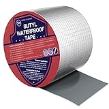 Bosuya Butyl Band Wasserdichtes (5cm x1.2mm X5m) Klebeband Aluminum Selbstklebend Dickes Reperaturband für Dachlecks,Fensterbrettlücken,Rohrbrüche