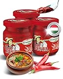 Univer Erős Pista Paprikamark scharf 3x 200g [Scharfe Paprikapaste aus Ungarn] Starker Stefan direkt vom Hersteller für Gulasch, Eintöpfe, BBQ – Authentisch Würzig & Vielseitig