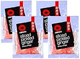Obento Sliced Pickled Ginger Pink (Eingelegter Ingwer Pink in Scheiben), 100 g (Packung mit 4)