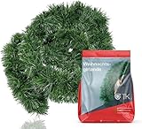 Weihnachtswunder® Weihnachtsgirlande grün 10 Meter - künstliche Dekogirlande Ø 10 cm - Tannen Girlande Weihnachten