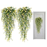 Maciun Künstliche Hängepflanzen, künstliches Eukalyptus-Grün, UV-beständig, realistische Gründekoration für Innenbereich, Küche, Schlafzimmer, Badezimmer, Terrasse, Garten, Zuhause, Hochzeit