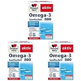 Doppelherz Omega-3 Seefischöl 800 – Mit EPA und DHA sowie Vitamin B1 als Beitrag für die normale Herzfunktion – 120 Kapseln (Packung mit 3)