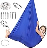 Sensorische Kinder Tuch Schaukel, Kinderschaukel Indoor, Hängesessel Indoor Für Kinder Erwachsene Tuchschaukel Mit Zubehör(Blue,280x100CM/110x39in)