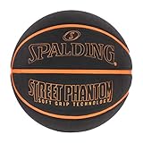 Spalding - Street Phantom- Basketballball - Größe 7 - Basketball - Zertifizierter Ball - Gummi - Outdoor - Orange - rutschfest - Hervorragender Grip - Extrem widerstandsfähig