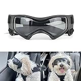 PETLESO Hundebrille für kleine Rassen, Anti-UV-Schutz, winddicht, Augenschutz, Haustier-Sonnenbrille mit verstellbaren Riemen für Fahren/Outdoor-Aktivitäten, Schwarz