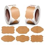 EUPSIIU 600 Stücke Kraft Etiketten Aufkleber, 50mm Aufkleber Etiketten Rund Selbstklebend, Klebeetiketten Zum Beschriften für Karte, Geschenk Dekration, Marmeladen, Briefumschlag, Hochzeitm(braun)