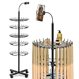 ZSOPN Verstellbarer Haarständer,Perückenständer Stehender Haarverlängerungshalter – 140 Stifte Flechtfrisuren-Halterung & Trennständer mit Handyhalterung zum Ausstellen und Trennen von Haaren