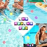 lihsong Badespielzeug LED-Eisstücke, 12-teilig, Leuchtendes Tauchbeckenspielzeug, Buntes LED-Eisstück, Schwimmen, Tauchgang, Wurfspielzeug-Set, Badespielzeug für den Poolgebrauch,