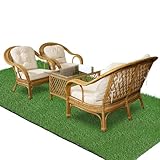 XLX TURF Dünner Kunstrasenteppich für drinnen und draußen, 1,2 m x 1,8 m, große Hunde, Kunstrasenmatte für Terrasse, Balkon, Hof, grüner Garten, Rasen, Dekoration, Bodenbelag