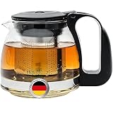 NORDIC SCHILLER Premium Klein Teekanne Glas Hitzebeständig Glaskanne mit Deckel 700ml(2 Portionen)Teekanne mit Siebeinsatz Teekanne mit Edelstahl Filter Sieb Tea Maker Teekanne mit Sieb Glas Tee Kanne