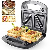 3in1 Sandwichmaker | Auswechselbare Platten | Edelstahl Kontaktgrill | Waffeleisen | Multigrill | Sandwich Maker | Kontakt Grill | Edelstahl | Waffel Eisen | Elektrogrill