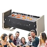 Tischgrill | Tragbarer, leichter Holzkohlegrill, zusammenklappbar für Outdoor-Camping, Hinterhof-Grillen - BBQ-Grill, zusammenklappbar, tragbar, leicht, Räuchergrill, tragbar, leicht, Maseyivi