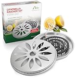 GARDIGO® Citronella-Räucherspirale Set | 10x Citronellaspirale samt Räucherschale | Wohlriechender Zitroniger Duft | Feuerfeste Schale | Camping Grillabend Terrasse Balkon Garten See | Outdoor