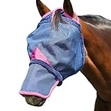 Weatherbeeta - Pferde Fliegenmaske mit Nasenschutz Comfitec Deluxe, Netzmaterial, langlebig (Pony) (Marineblau/Violett)