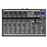 Weymic F7-Pro Professioneller Mixer | 7-Kanal 2-Bus Mischpult/w USB-Audio-Schnittstelle für Aufnahme DJ Bühne Karaoke Musik Anwendung
