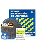 CARBIGO® 6X Profi Applikator Pads – Perfekt für das gleichförmige Auftragen, Wachs und Pflegemittel – Weicher Mikrofaser Handpolierschwamm – Vielfältig anwendbarer Politur Schwamm 12x2cm