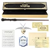 XPJBKC Harry Potter Zauberstab, 35CM Zauberstab Harry Potter, Magic Harry Potter Wand in Geschenkbox mit Zauberspruch-Karte, Stationsticket, Halskette, Umschlag, Beachten, Einkaufsliste, Karte