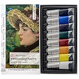 ZenART Ölfarben für Künstler - 8x große 50ml-Tuben – Impressionist Palette, umweltfreundliche, ungiftige und lichtechte Farbe mit außergewöhnlicher Pigmentierung – Infinity Series