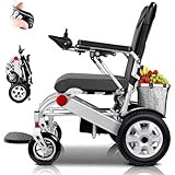 GHBXJX Elektrischer Faltbar, Mit Einkaufskorb,Fernbedienung,500W Motor, 40Km Lange Elektrorollstuhl,Elektrorollstuhl Bis 150 Kg, Elektrische Rollstühle Für Senioren,Indoor Outdoor.,12AH