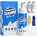 BALORIZ schuhputzsets, Schuhreiniger Weiße Schuhe Professional Sneaker Cleaner Premium Sneaker Reinigungsset mit Bürste, Handtuch & Schwamm für Sneaker und Schuhe（200ml, 6.7floz）