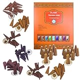 Dr.JIEER Räucherkegel Set Mix 9 Incense Cones,Super Sandale, Palo Santo, Weißer Salbei, Patchouli, Jasmin, Lavendel, Nachtkönigin, Rote Rose, Moschus