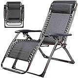 ZUXIAZHI Leichter, zusammenklappbarer Liegestuhl, Schwarze Gartenliegen und Liegestühle, Liegestühle, Sonnenbett für Strand, Terrasse, Garten, Camping, Outdoor, quadratische Stahlbeine vorh