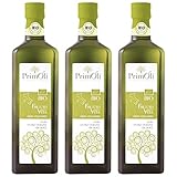 PrimOli Kaltgepresstes Bio Olivenöl IL FRUTTO DELLA VITA aus 100% ITALIENISCHEN BIO OLIVEN, von Biooliven, fruchtig, ideal zu hausgemachter Pasta, gegrilltem Gemüse, Braten oder Bruschetta, 3x500 ml