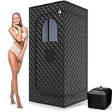 Dampfsauna für zuhause 1 person,portable sauna mit dampferzeuger 3 L,fernbedienung、Saunastuhl,9 Stufen der Temperatureinstellung,1000w faltbare sauna,Saunakabine 90x90x180cm,Tragbare Saunabox