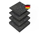 BAUHELD® Terrassenpads 90x90x 10mm [24 Stück] Stabile Bautenschutz-Matte aus Gummi-Granulat [Made in Germany] Als Unterleg-Platten für Terrassen-Fliesen, WPC Terrassen-Dielen, Stelzlager, Balkon