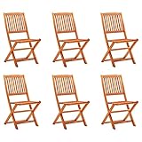 Mengtu Klappbare Gartenstühle 6 STK. Gartenstühle Klappstühle Gartenstuhl Garten Möbel Klappstuhl Balkonstuhl Gartensessel Balkonstühle Klappsessel Massivholz Eukalyptus#1