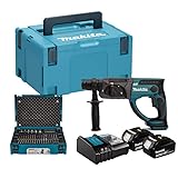 Makita DHR202FJX5 Bohrhammer SDS-Plus 18 V (2 x 3,0 Ah) mit Zubehör im Koffer