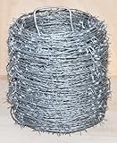 Stacheldraht feuerverzinkt Sperrdraht Natodraht Absperrdraht Draht 2 drähtig 4 spitzig verzinkt (100 Meter) -SCHNELLER VERSAND AUS DEUTSCHLAND
