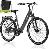 DERUIZ 28Zoll Modell Quartz E-Bike mit 644Wh großem Akku RH 45cm BAFANG Heckmotor Trekking/City Pedelec für Damen und Herren maximal 150km Elektrofahrrad