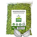 Getrocknete Steviablätter - 100% natürlich - Reine Auswahl 200g - Vegan - Geschenk-Infusionskugel aus Edelstahl