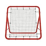 XMTECH Fußball Rebounder Kickback Tor Rückprallwand Netz für ür Übungen, Fußballschuss, Baseball, Basketball Verstellbar,Rot 100 x 100 x 65 cm