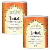 Haritaki Pulver Bio (Roh Vegan Ayurvedisch) Terminalia Chebula Chebulische Myrobalane Myrobalanenfrüchte für Triphala - Ayurveda Kräuter Gewürze - Organic Raw Haritaki Powder | PureRaw 100g (=2x 50g)