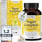 Vegan Complex - All in one Vitamine I 4-MONATS-VORRAT I Vitamin B12 Vegan+D3+K2+B2+B9+B6 + Zink + Eisen + Selen + Jod + Natrium + Kalium - Vegan Vitamine, Vegan Supplements